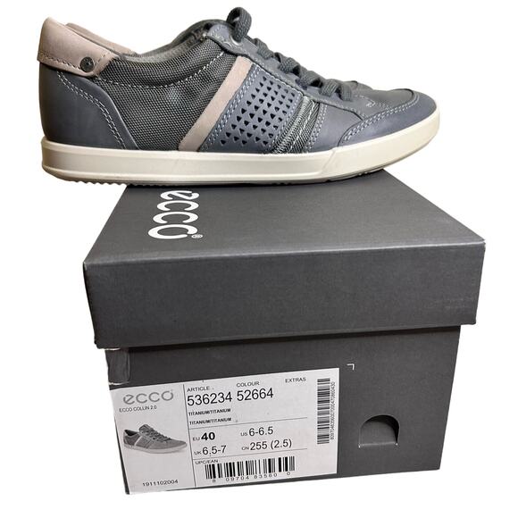 Ecco Collin 2.0 Casual Sneaker Men's Size 6‎ Titanium Gray Athletic Casual - Picture 13 of 13